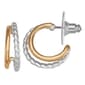 Napier Two Tone 15mm Bead C Hoop Earrings - image 1