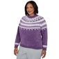 Plus Size Alfred Dunner Vail Amethyst Fair Isle Chenille Sweater - image 3
