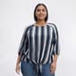 Plus Size Preswick & Moore® 3/4 Sleeve Tie Front Stripe Blouse - image 2