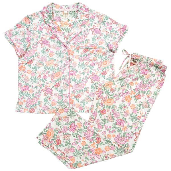 Womens Jessica Simpson Short Sleeve Paisley & Long Leg Pajama Set - image 