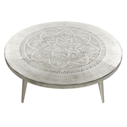 9th & Pike® Traditional Silver Aluminum Metal Coffee Table