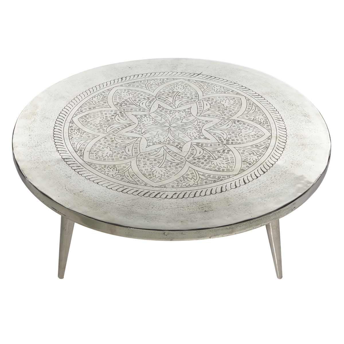 9th & Pike® Traditional Silver Aluminum Metal Coffee Table