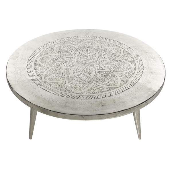 9th & Pike® Traditional Silver Aluminum Metal Coffee Table