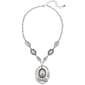 Ruby Rd. Silver-Tone Disc Necklace w/ Orbital Oval Pendant - image 1