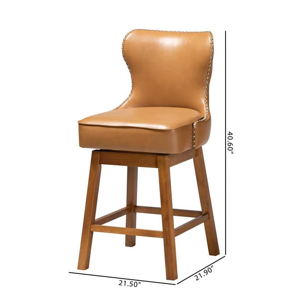Baxton Studio Gradisca Faux Leather 2pc. Swivel Counter Stool Set