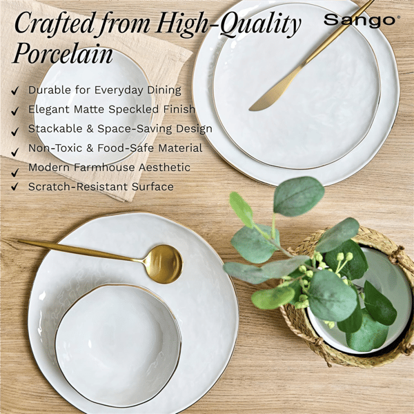 Sango Gansevoort 12pc. White Porcelain Dinnerware Set