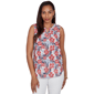 Womens Emaline Sapphire Serenade II Sleeveless Hibiscus Blouse - image 1