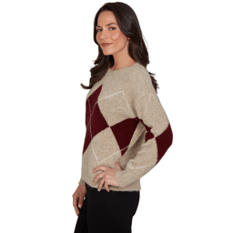 Plus Size Skye’s the Limit Fashion Essentials Argyle Sweater