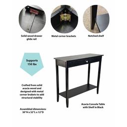 Casual Contemporary Living Acacia Console Table w/ Bottom Shelf