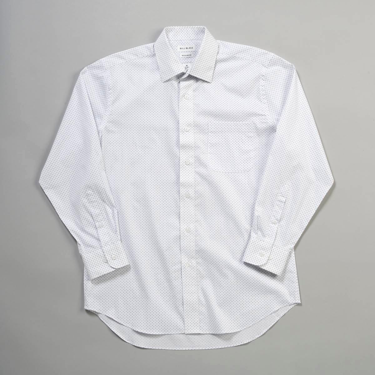 Mens Bill Blass Regular Fit Dress Shirt - Dotted White