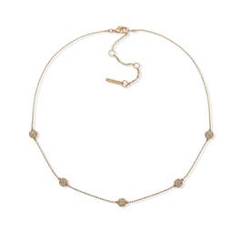 Nine West Gold-Tone Crystal Pave Ball Collar Necklace