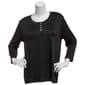 Womens René Rofé® Rhinestone Buttons Henley Pajama Tee - image 2