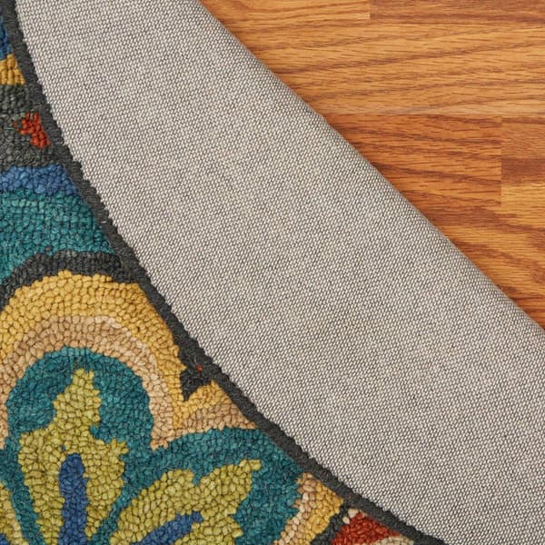 9th & Pike® Wool Floral Medallion Hand Tufted Round Area Rug