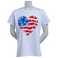 Womens Home of the Brave Heart Flag Short Sleeve Tee - White - image 1