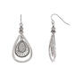 Ruby Rd. Silver-Tone Orbital Teardrop Earrings - image 1