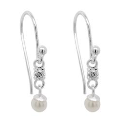 Marsala Sterling Silver CZ & Pearl Drop Earrings