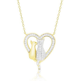 Accents by Gianni Argento Diamond Accent Plated Cat Heart Pendant