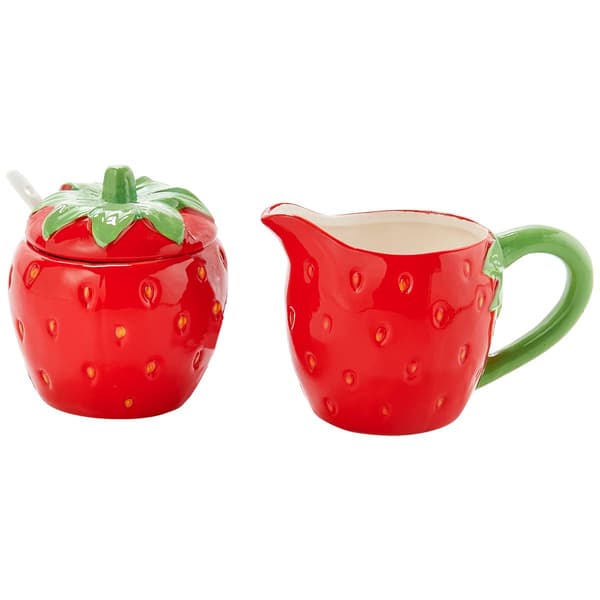 Home Essentials Strawberry Sugar Bowl & Creamer - Set of 2