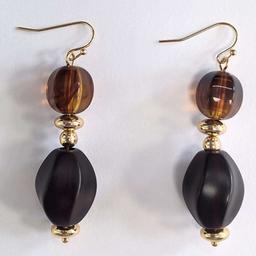Ashley Cooper(tm) Gold-Tone Brown & Jet Bead Linear Earrings