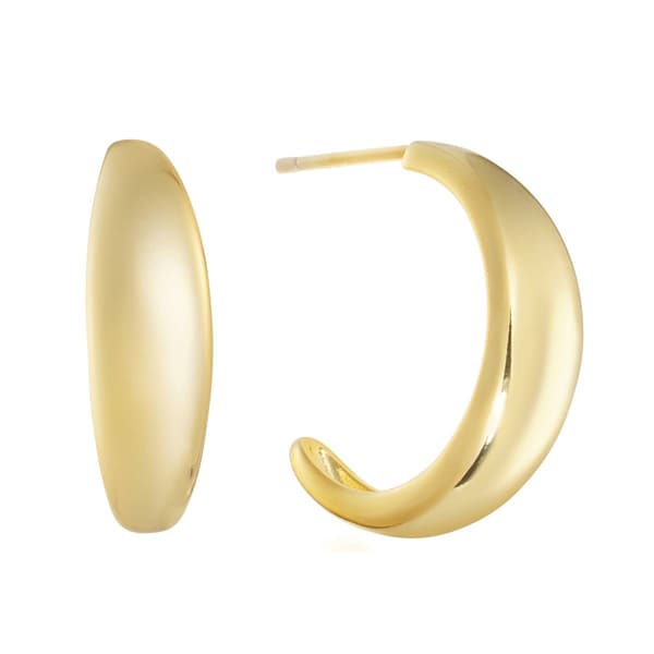 Athra 22mm Gold Over Silver Round Dome Hoop Post Earrings - image 