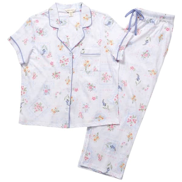 Womens Laura Ashley(R) Short Sleeve Capri Pajama Set - image 
