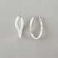 Silver Plated Brass Crystal Wave Hoop Earrings - image 1