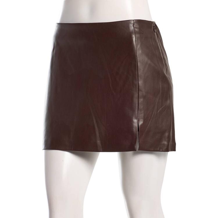 Juniors Love Tree Pleather Mini Skirt with Slit