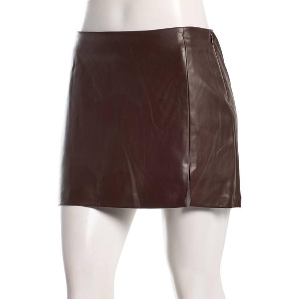 Juniors Love Tree Pleather Mini Skirt with Slit - image 