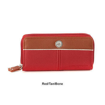  Stone Mountain USA Large Zip Around Leather Wallet, Red :  Clothing, Shoes & Jewelry