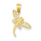 Gold Classics(tm) Satin Diamond Cut Dragonfly Pendant - image 1