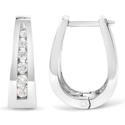 Haus of Brilliance 14kt. White Gold 1/4ctw. Diamond Hoop Earrings