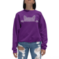 Plus Size LA Pop Art Peeking Cat Word Art Crewneck Sweatshirt - image 1