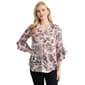 Womens Jones New York 3/4 Flutter Sleeve Floral Paisley Blouse - image 1