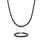 Mens Lynx Black Ion Plated Foxtail Chain Necklace & Bracelet Set - image 1
