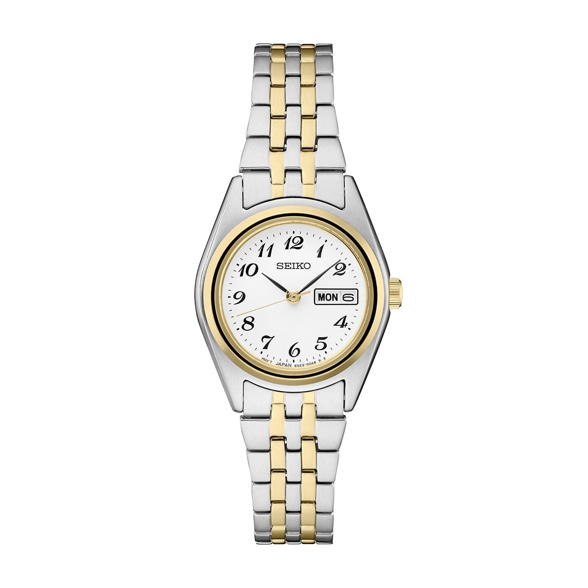 Womens Seiko Essentials Two-Tone/White Dial Watch - SUR438
