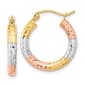 Gold Classics(tm) 14kt. White & Rose Rhodium Hoop Earrings - image 1