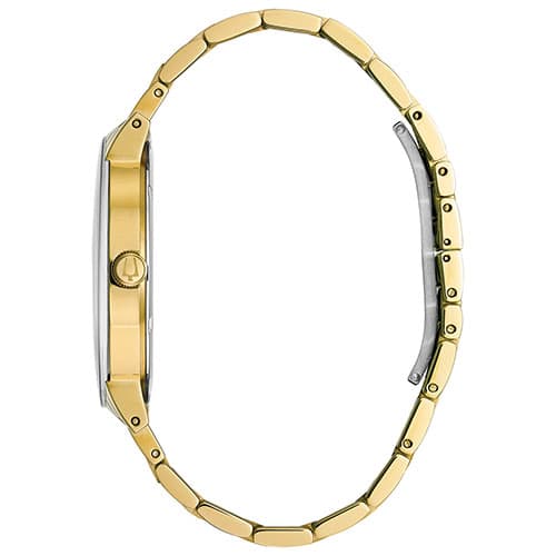 Mens Bulova Modern Gold-Tone Diamond Dial Watch - 97D115