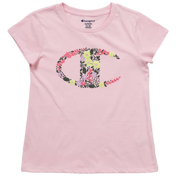 Girls (7-16) Champion(R) Floral Logo Graphic Tee - image 