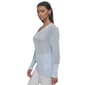 Womens DKNY Long Sleeve V-Neck Open Stitch Pointelle Sweater - image 3
