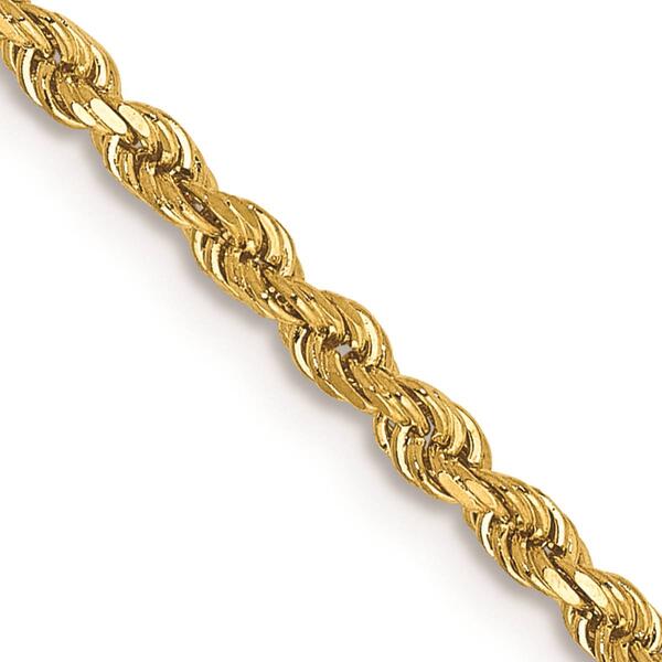 Unisex Gold Classics&#8482; 2mm. 14k Diamond Cut Rope Chain Necklace
