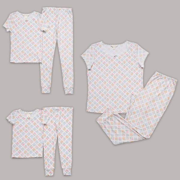 Laura Ashley Short Sleeve Geo Bouquets Mommy & Me Pajama Set