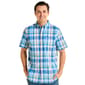 Mens Chaps Plaid Short Sleeve Button Down Shirt - Blue/Multi - image 1