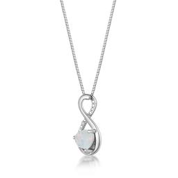 Gemminded Sterling Silver 6mm Heart Created Opal Pendant