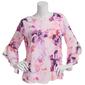 Womens Kasper 3/4 Ruffle Sleeve Floral Blouse - image 1