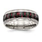 Mens Gentlemen's Classics&#40;tm&#41; Black & Red Carbon Fiber Inlay Band - image 1