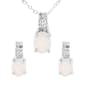Marsala Lab Created White Sapphire & Opal Necklace & Earring Set - image 1