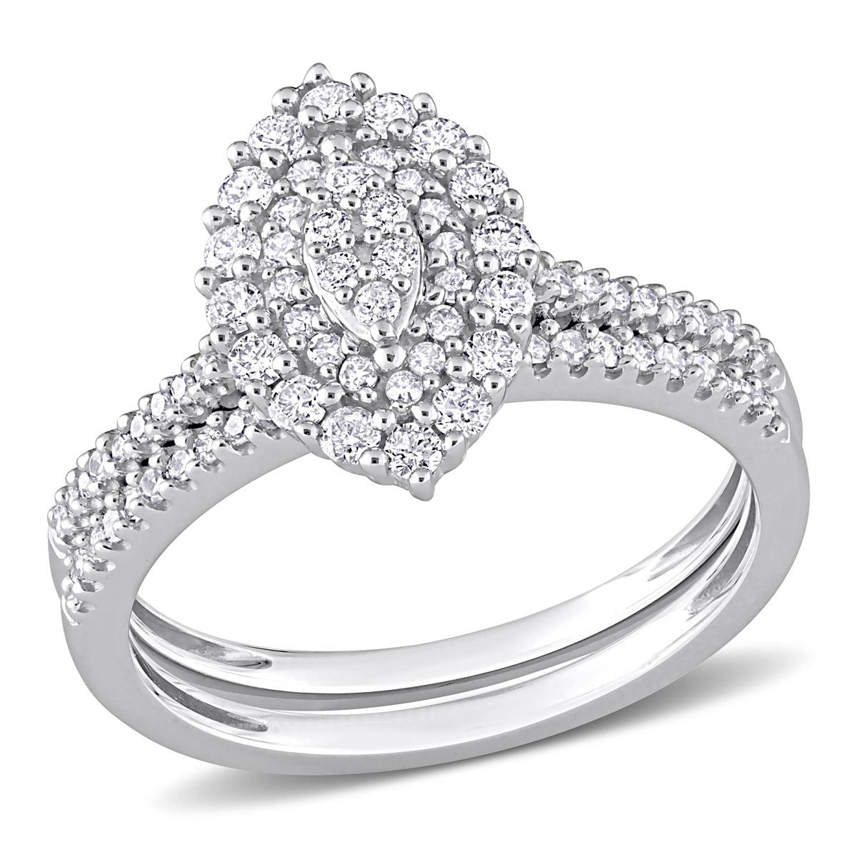 Diamond Classics™ 14kt. White Gold 1/2ctw. Diamond Halo...