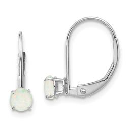 Gemstone Classics(tm) 14kt. White Gold Opal Drop Earrings
