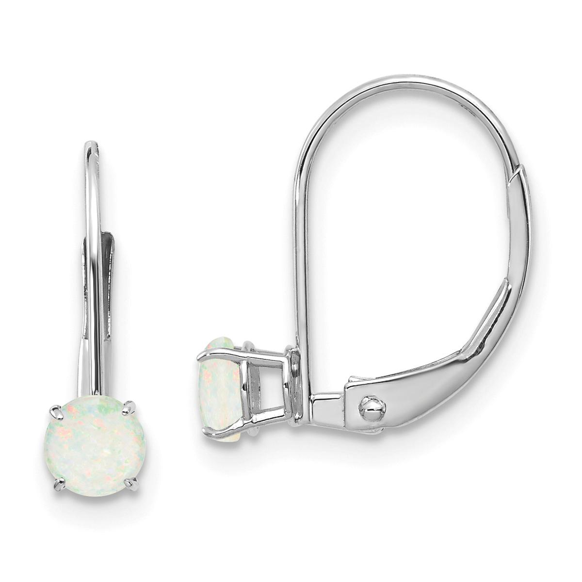 Gemstone Classics(tm) 14kt. White Gold Opal Drop Earrings