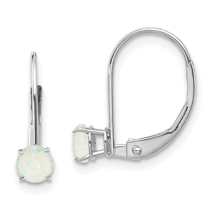Gemstone Classics(tm) 14kt. White Gold Opal Drop Earrings
